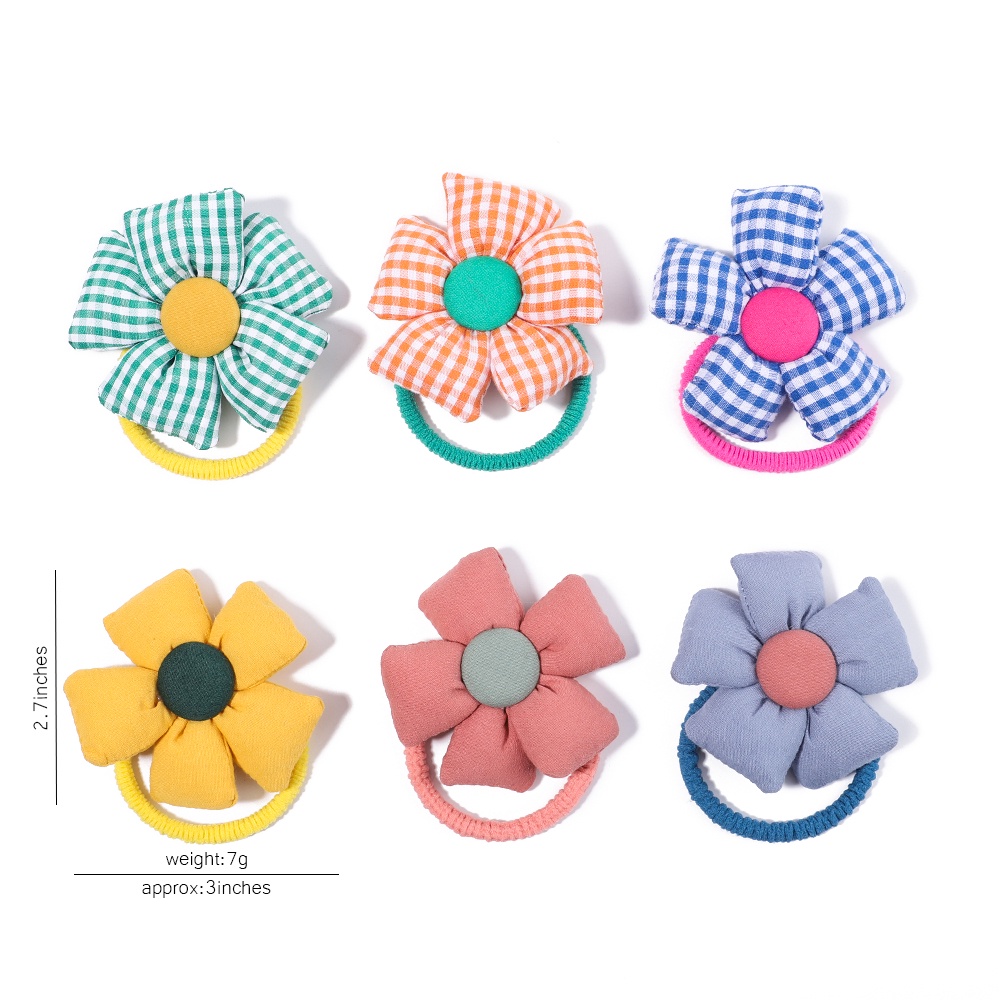 Dây buộc tóc RAINBOW BOWS co giãn đính hoa nhiều màu sắc dễ thương cho bé gái