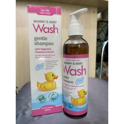 Sữa tắm thảo dược Mommy &amp; Baby Wash (200ml) Cho Bé( Chai Hình vịt Vàng)