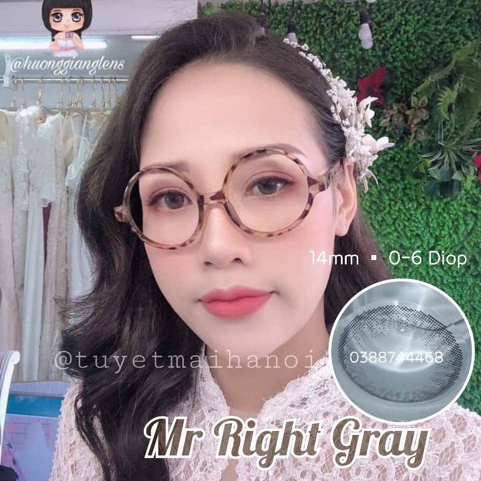 [ Ảnh Thật ] Lens Cận Màu Xám Tây Siêu Êm Siêu Mềm Mright Gray 14mm - Kính Áp Tròng Hàn Quốc Vassen Sexy Me