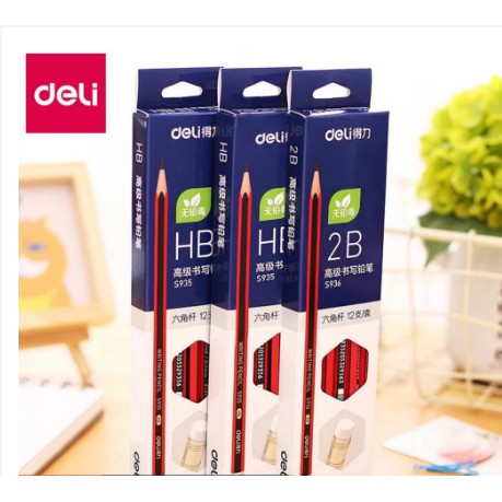 HỘP 12 BÚT CHÌ DELI HB SIÊU ĐẸP