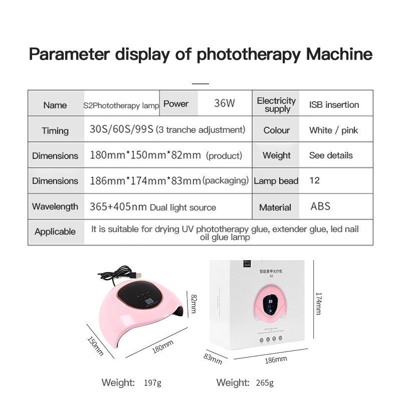 [Hàng mới về] Đèn LED UV sấy khô sơn móng tay 30 bóng 72W chuyên dụng tiện lợi | BigBuy360 - bigbuy360.vn