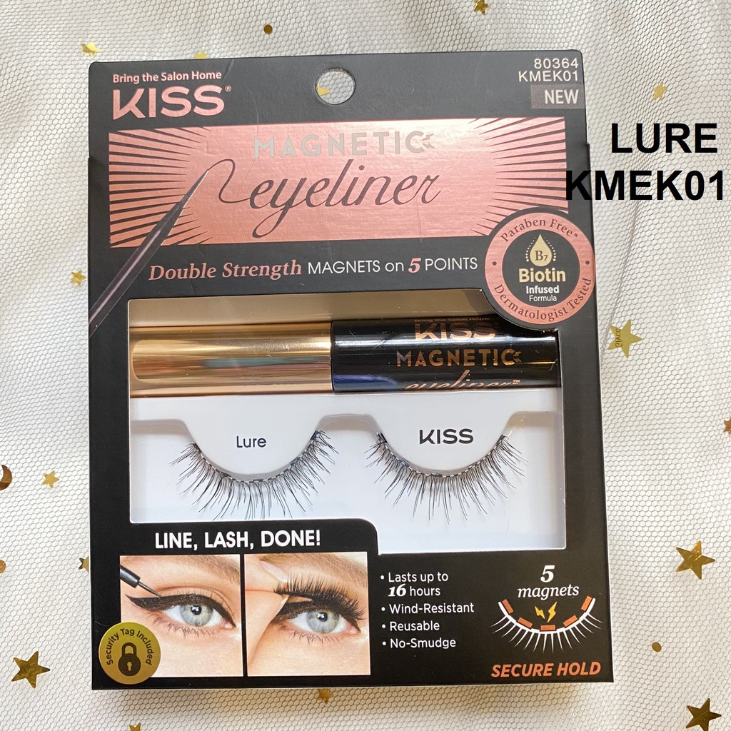 Bộ Mi Giả Nam Châm & Eyeliner Kiss New York Magnetic Eyeliner & Lash Kit (Lure - KMEK01)