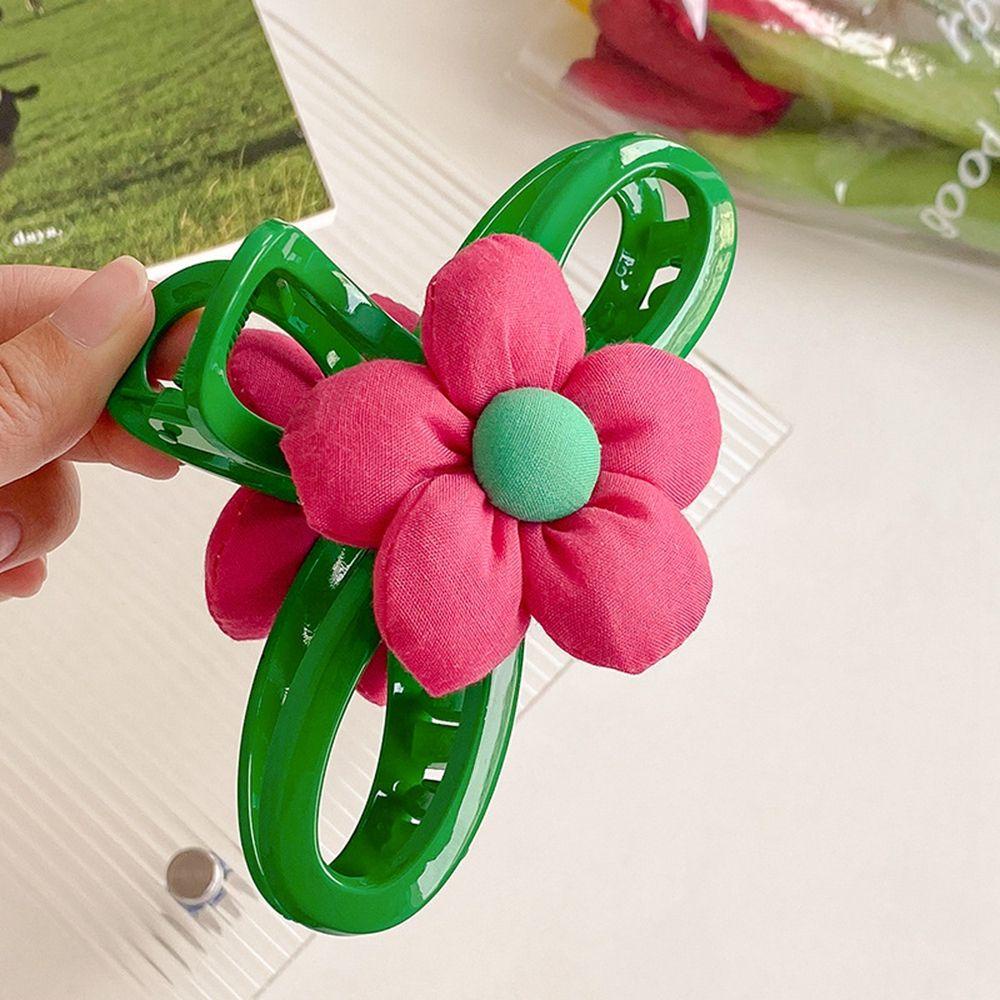 Kẹp Tóc Móng Vuốt Màu Xanh Lá Cây Khoét Rỗng Đơn Giản Dễ Thương Cho Nữ