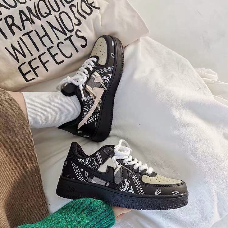 [ORDER] GIÀY ULZZANG ĐẾ CAO CỔ THẤP MÀU ĐEN HOẠ TIẾT ĐẸP | BigBuy360 - bigbuy360.vn