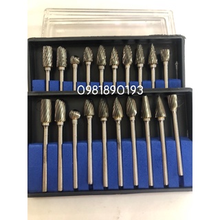Bộ 10 mũi mài khắc làm lũa gỗ bằng thép hợp kim