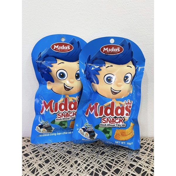 Lẻ 1 gói, Snack bim bim hiệu Midass, Hằng Đại, thơm ngon giòn dai đủ các vị