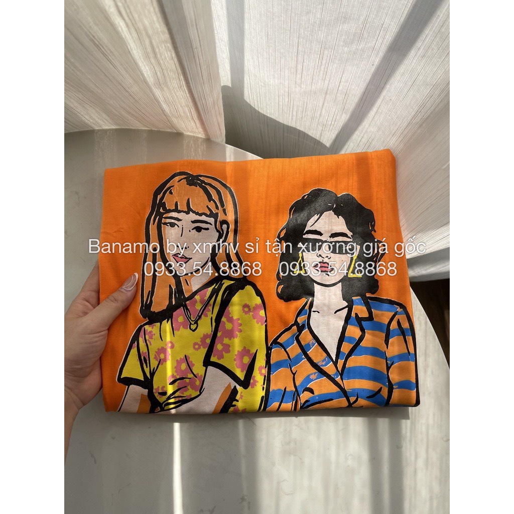 Áo thun unisex basic TEE phom rộng tay lỡ dành cho nam nữ  Banamo Fashion hottrend áo phông cam 3128