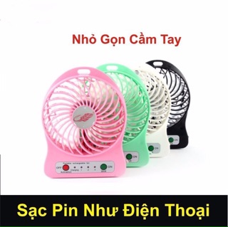 QUẠT 3 tốc độ pin sac co đèn pin