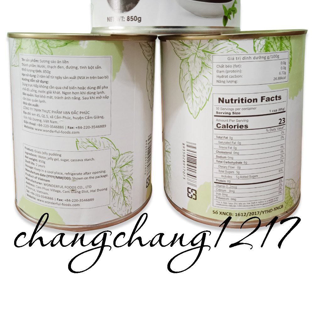 Sương Sáo Ăn Liền Đóng Lon Wonderful Lon 850gr
