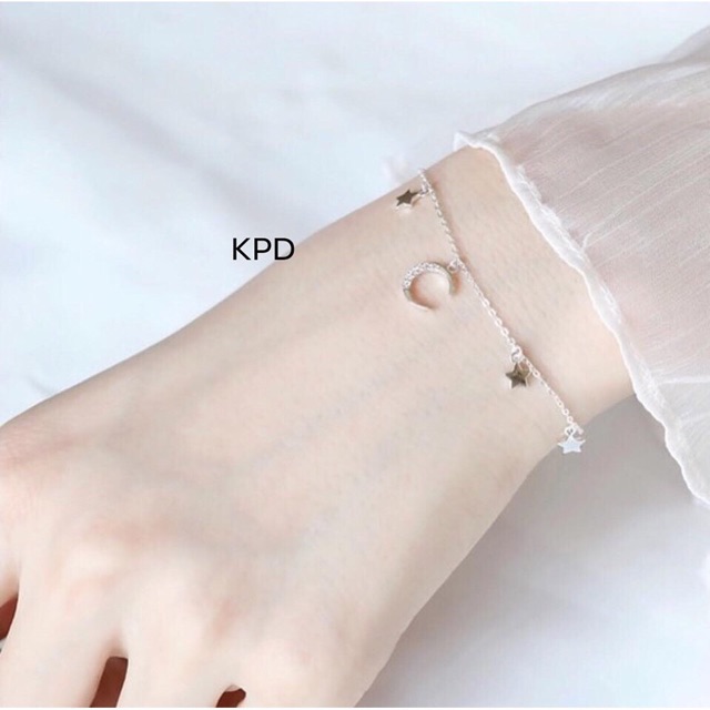 LẮC RAY NỮ BẠC TA- LẮC TAY MỀM TRẮNG SAO