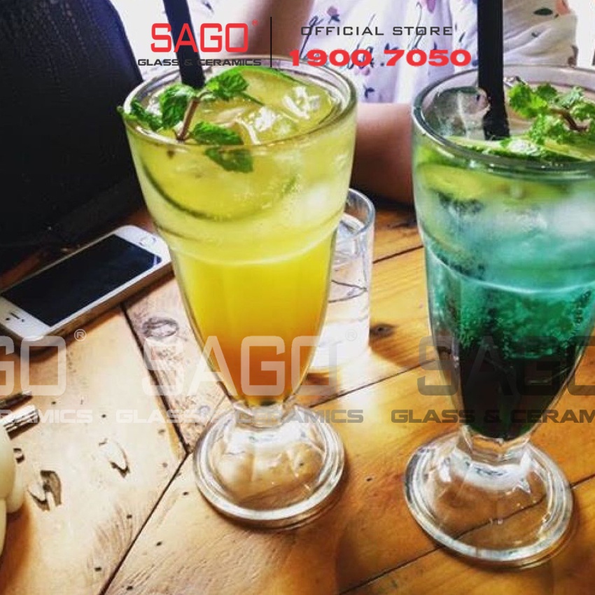 Ly Thủy Tinh Deli Soda Sọc Ngắn 310ml | Thủy Tinh Cao Cấp