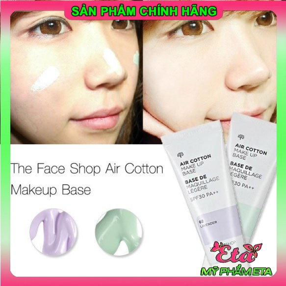 Kem lót kiềm dầu và hiệu chỉnh tông da The Face Shop Air Cotton Makeup Base SPF30 PA++ TFS 40ml
