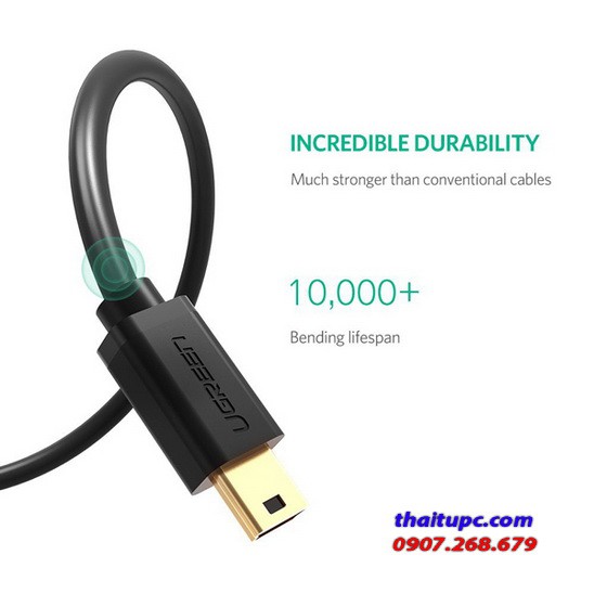 Cáp chuyển đổi Mini USB sang USB 2.0 dài 1m chính hãng Ugreen 10355