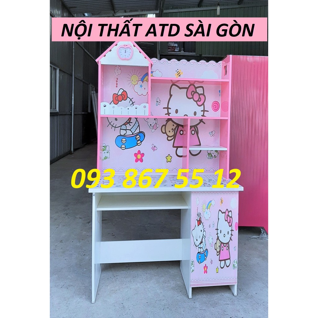 Bàn học sinh nhựa in hình Hello Kittty cho bé gái, giao hàng nhanh