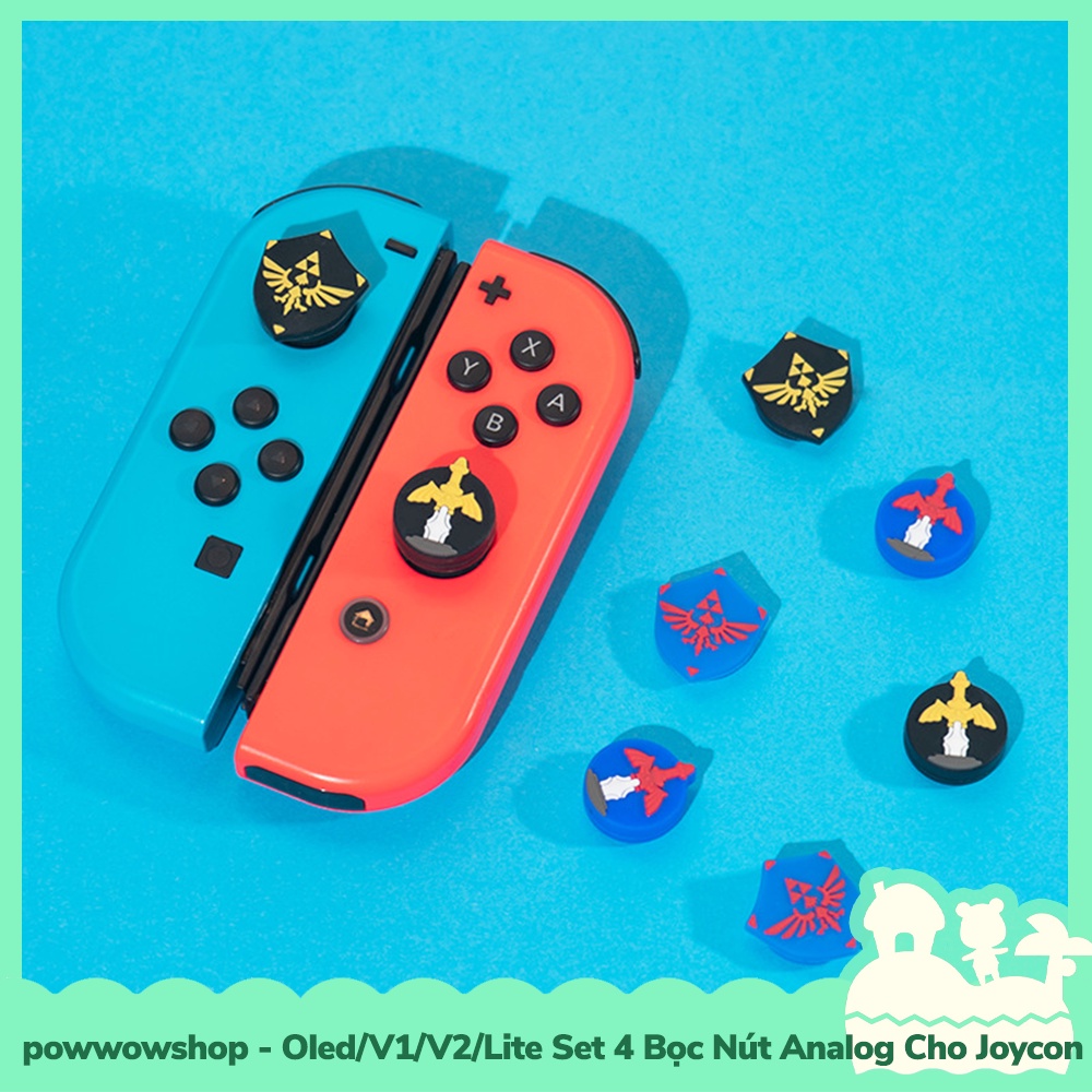 [Sẵn VN - Hỏa Tốc] Oled/V1/V2/Lite Set 4 Bọc Nút Analog Joycon Cho Máy Game Cầm Tay Nintendo Switch Phong Cách Zelda