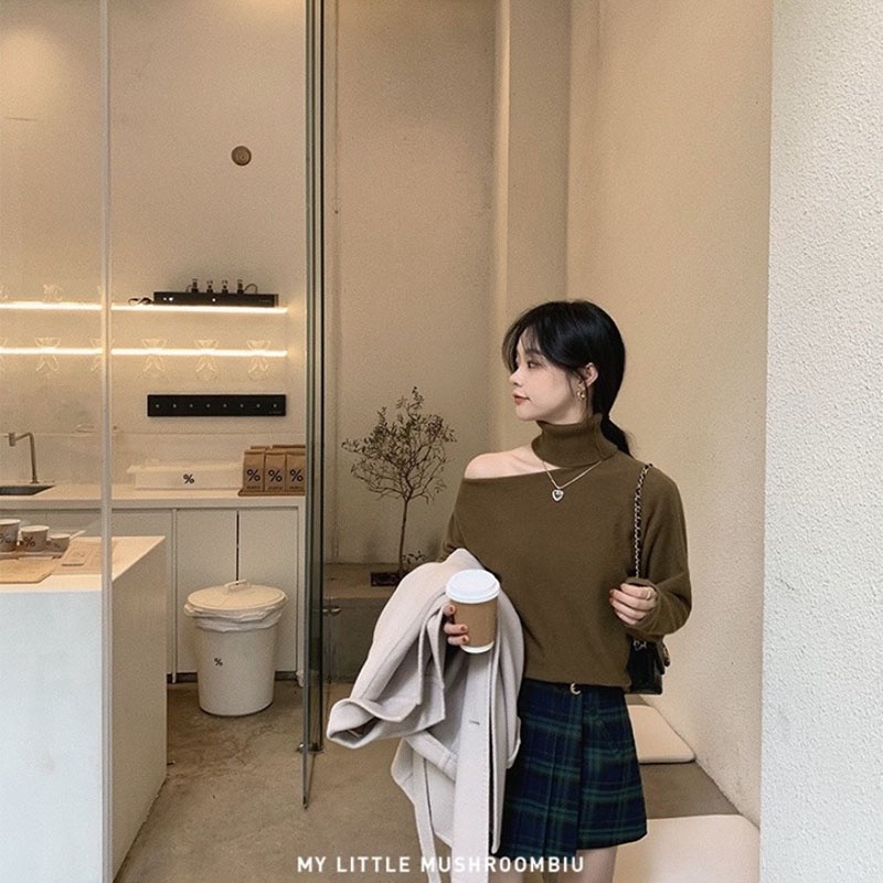 Áo Len Khoét Vai Cổ Lọ Dày Dặn Hàng Loại 1 M232