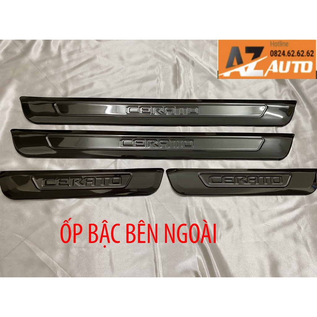 Ốp bậc cửa, Nẹp bước chân Kia Cerato 2019-2021 –  Titan tặng keo trợ dính