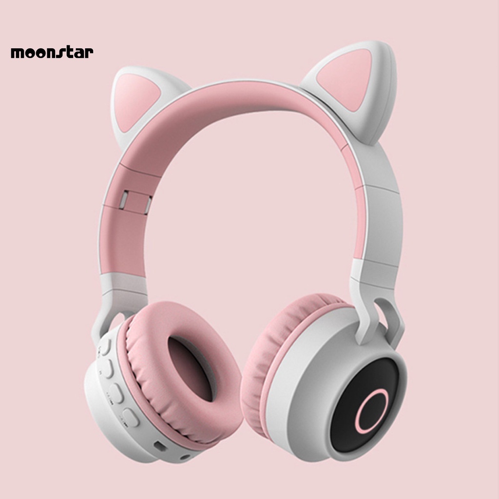 MS   Fine Workmanship Headphone Mini Bluetooth Cat Ear Headset Stable Performance for Girl