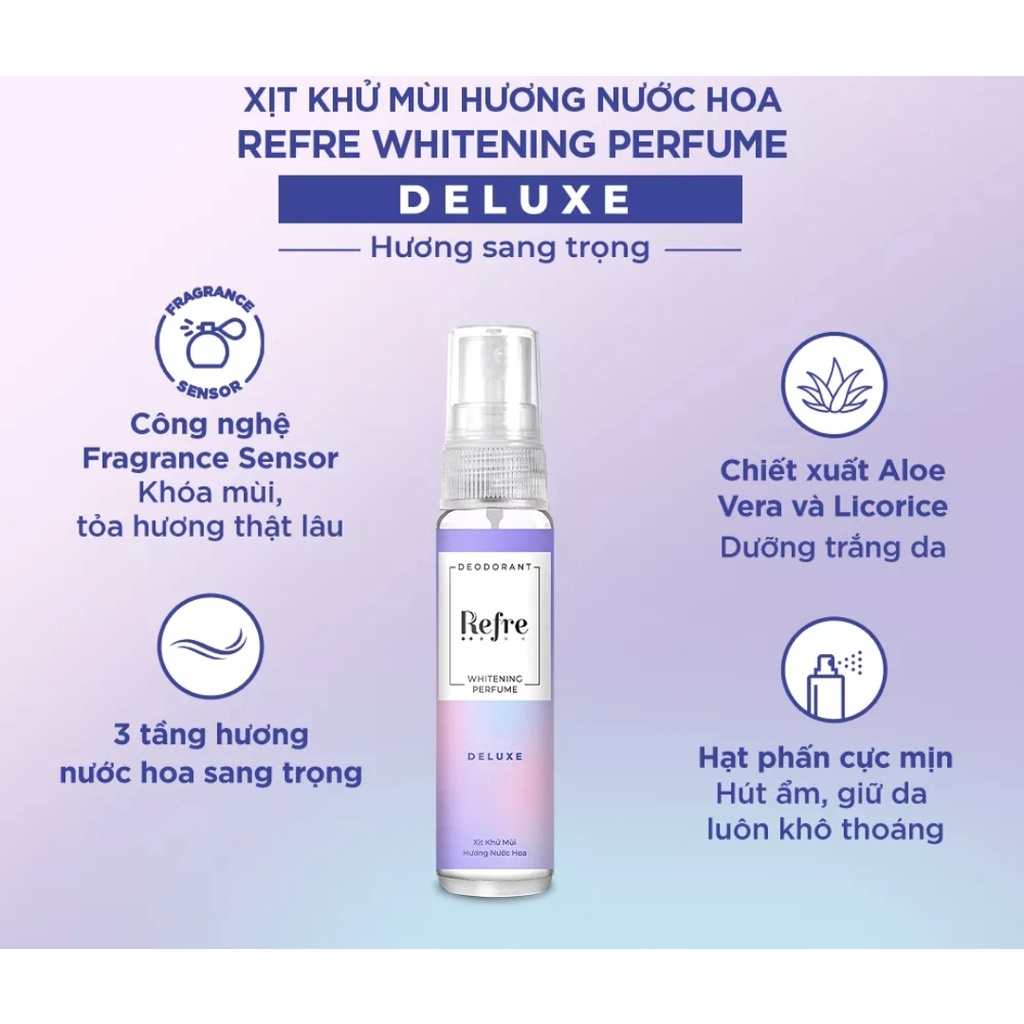 Xịt khử mùi Refre dưỡng trắng hương nước hoa Refre 30ml