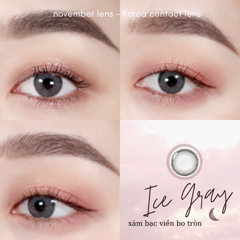 Kính Áp Tròng màu xám lạnh ICE GRAY viền bo tròn