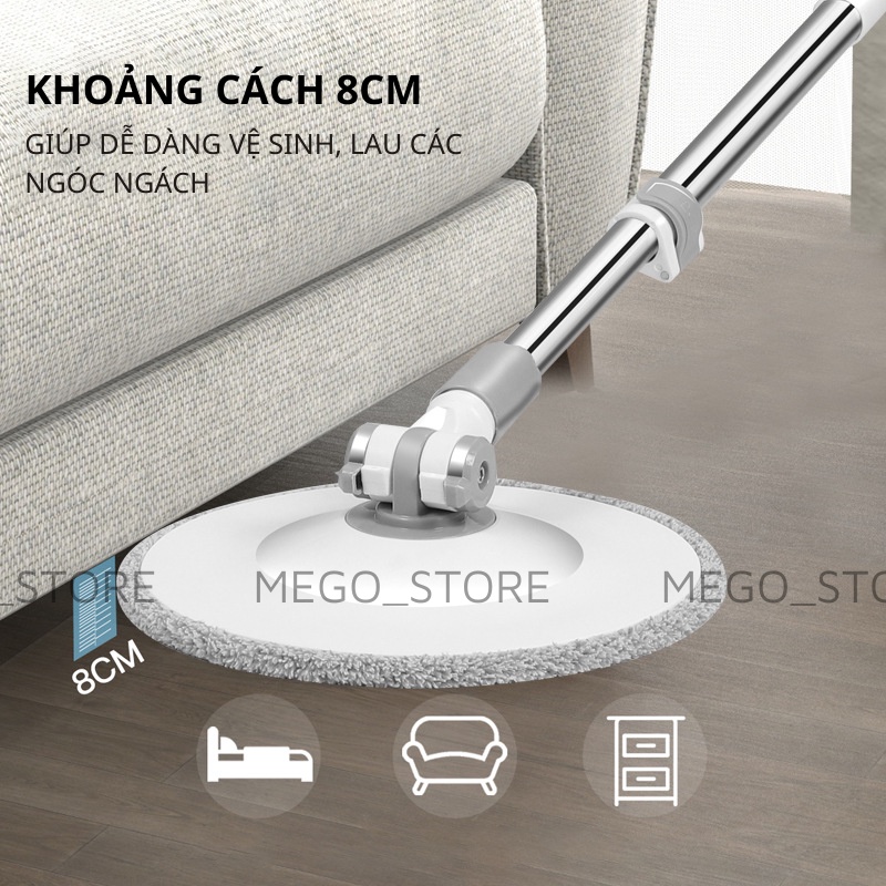 Cây Lau Nhà Tự Vắt Thông Minh MOPSS Chổi Lau Nhà Tách Nước Bẩn Cao Cấp Bộ Lau Nhà 360 Độ Tặng Kèm Bông Lau