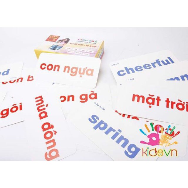 Bộ thẻ từ đơn từ ghép - tập đọc, luyện trí nhớ cho bé hiệu quả!!!