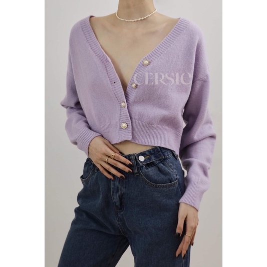 Áo Len Nữ Gài Nút Croptop chất siêu đẹp