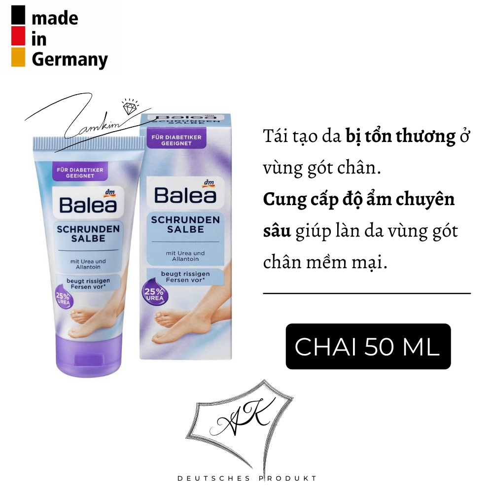 [ Hàng Đức ] Kem nứt gót chân, dưỡng gót chân Balea Schrundensalbe, nội địa Đức - 50ml