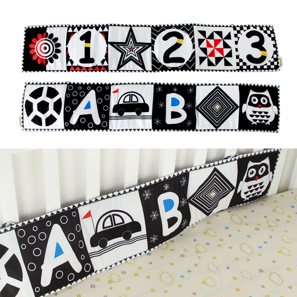 Hilimer Sách Vải Cảm Biến Montessori Tương Phản Cao Kẹp Nôi Em Bé Sơ Sinh Hình Động Vật Màu Trắng Đen