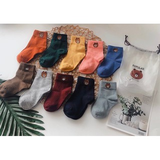 COMBO 5 đôi tất gấu mix màu trẻ em