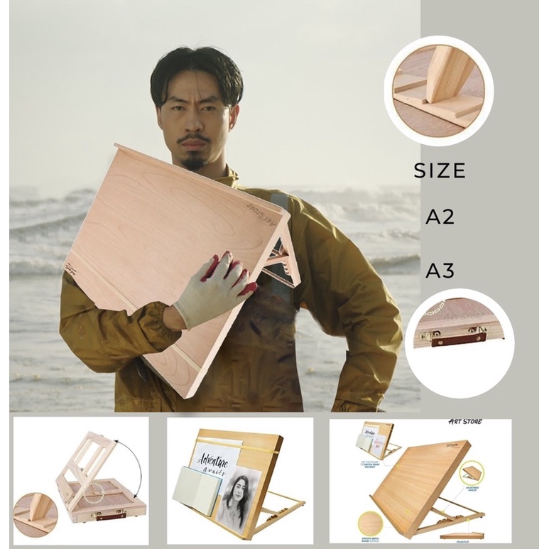 Bảng giá vẽ để bàn MONT MARTE A3 | A2 chân thông minh