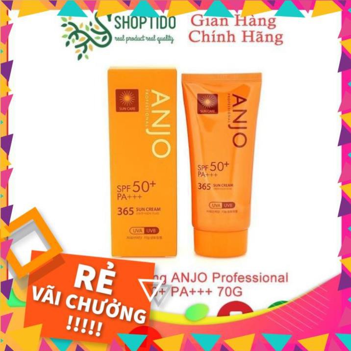 Kem Chống Nắng Anjo dưỡng ẩm, dịu nhẹ và bảo vệ da Professional SPF 50+PA+++ 365 Sun Cream 70g NPP Shoptido