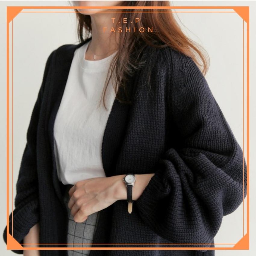 Áo Khoác Len Cadigan Trơn Chất Dày Dặn Thu Đông Tep Fashion - CDG004