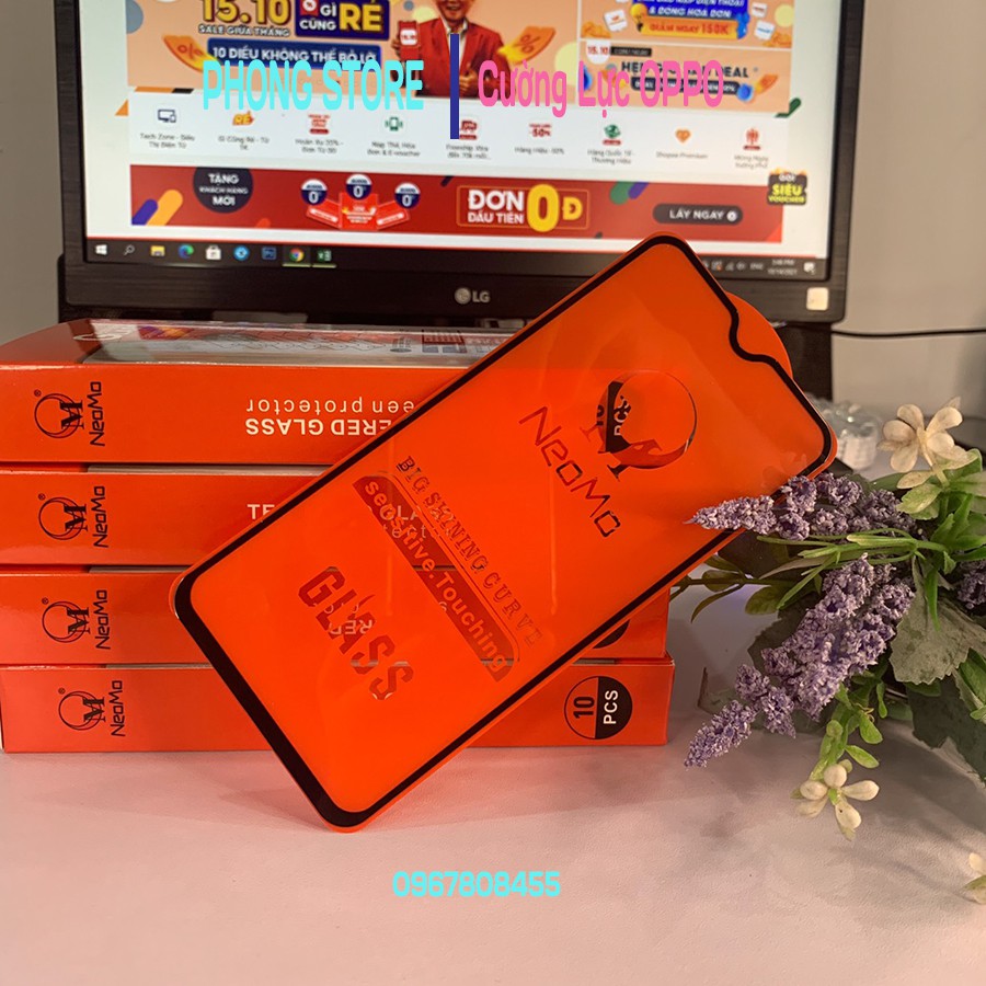 Kính cường lực oppo f3, f3 plus, f5, f5 youth, f7, f9, f9 pro, f11, f11 Pro f15, f17,...Miếng dán màn hình oppo Meomo