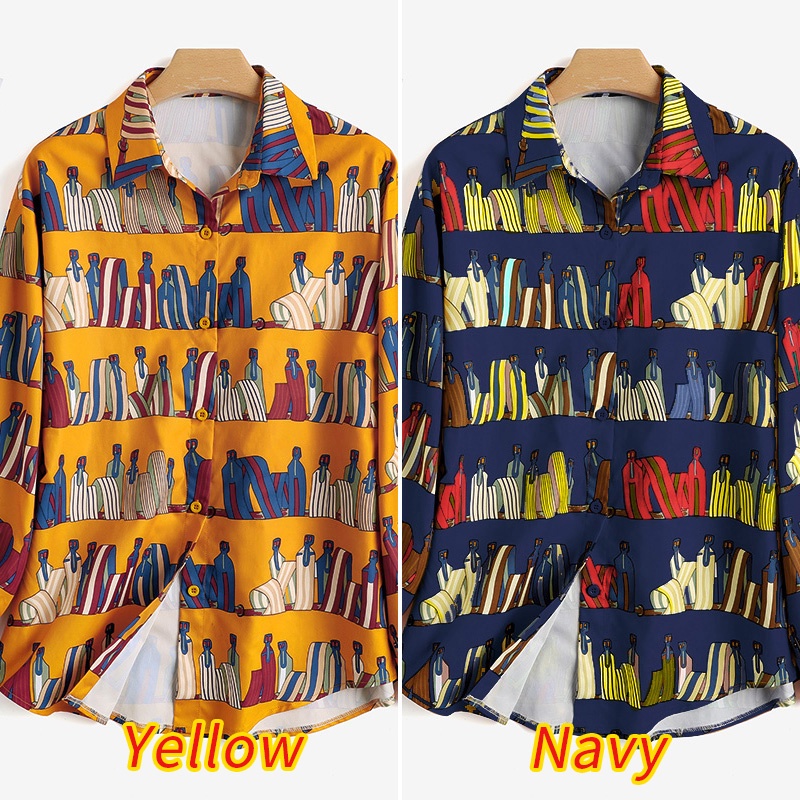 Áo sơ mi Zanzea tay dài dáng rộng in họa tiết phong cách cổ điển dễ phối đồ thời trang dành cho nữ