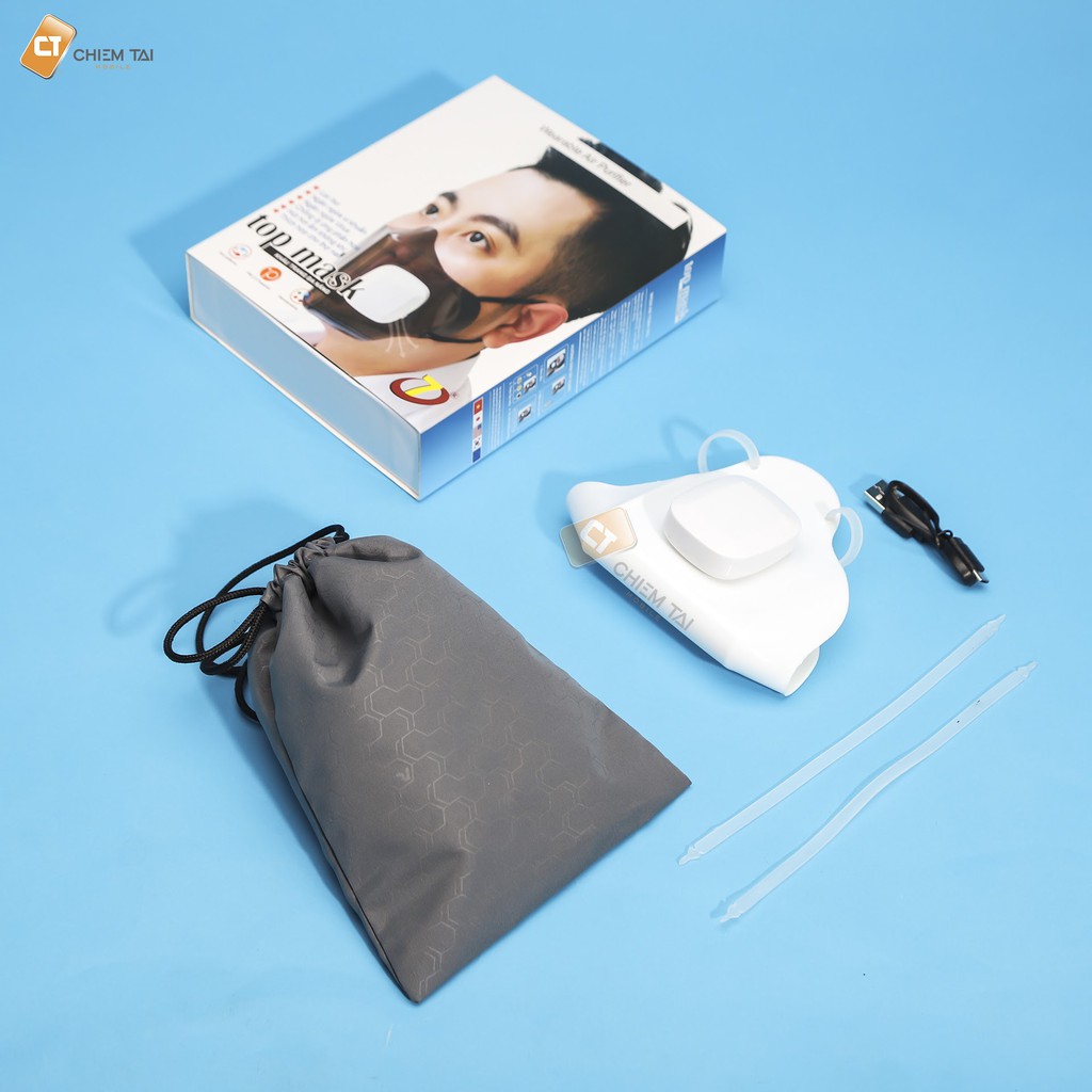 Khẩu trang nhựa trong suốt kèm Quạt hút có pin TOP MASK | BigBuy360 - bigbuy360.vn
