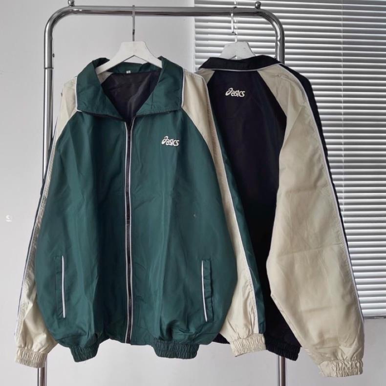 Áo Khoác Dù 2 Lớp AASICS Form Rộng Unisex Tay Phối Mầu Siêu Xinh( Hàng Sẵn)