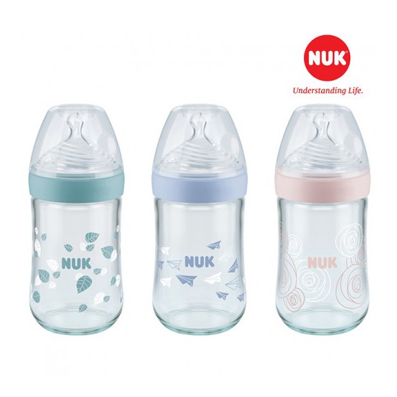 BÌNH SỮA NUK NATURE SENSE THỦY TINH 240ML NÚM TI S1 - M
