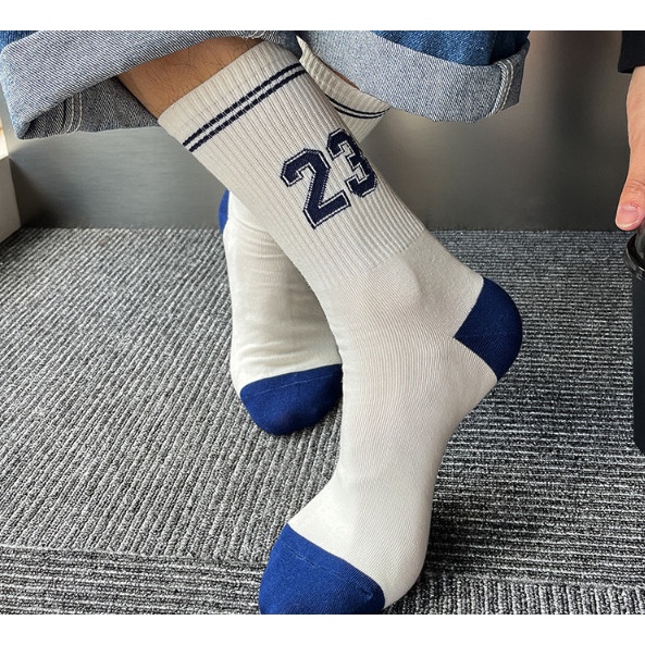 Vớ Tất cổ cao Unisex chữ P, số 23 phong cách thể thao, trẻ trung và năng động.