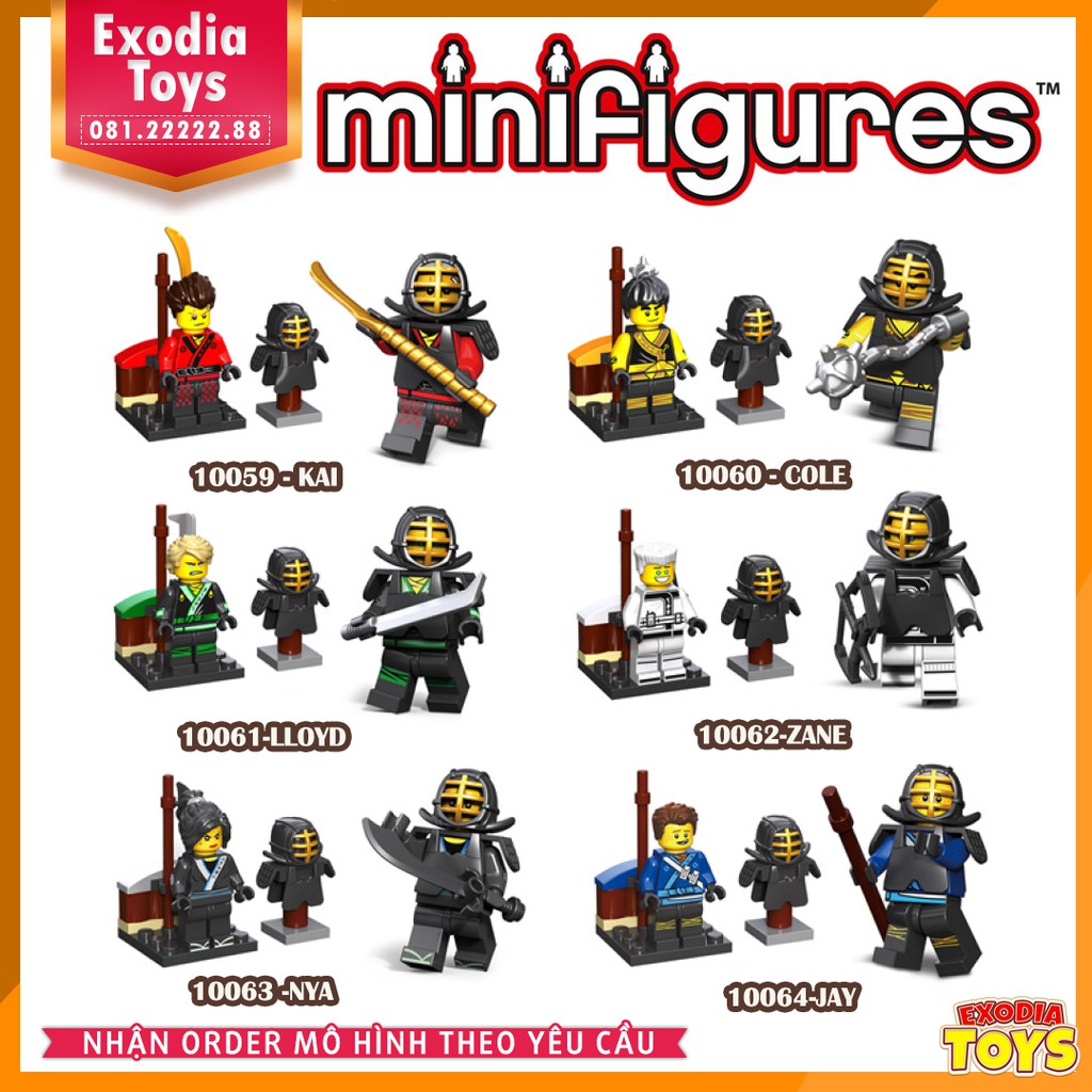 Xếp hình minifigure Ninjago trang phục luyện tập - Đồ chơi lắp ghép sáng tạo - DECOOL [10059 - 10064]