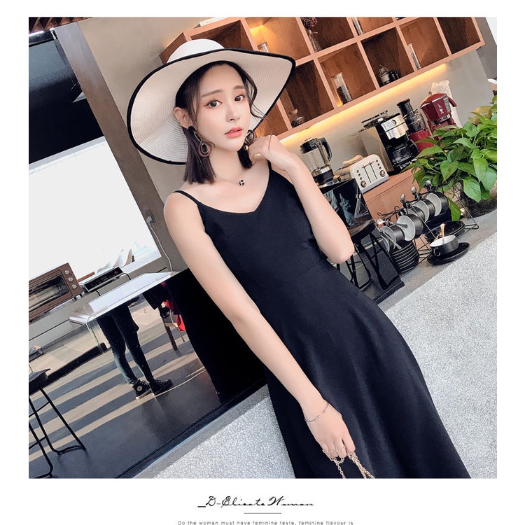 Đầm Hai Dây Dáng Dài Phong Cách Retro Thời Trang Xuân Hè Mới Cho Nữ