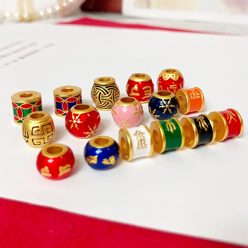 Chuỗi Hạt Màu Vàng Đồng Bằng Gỗ Dùng Làm Vòng Tay diy