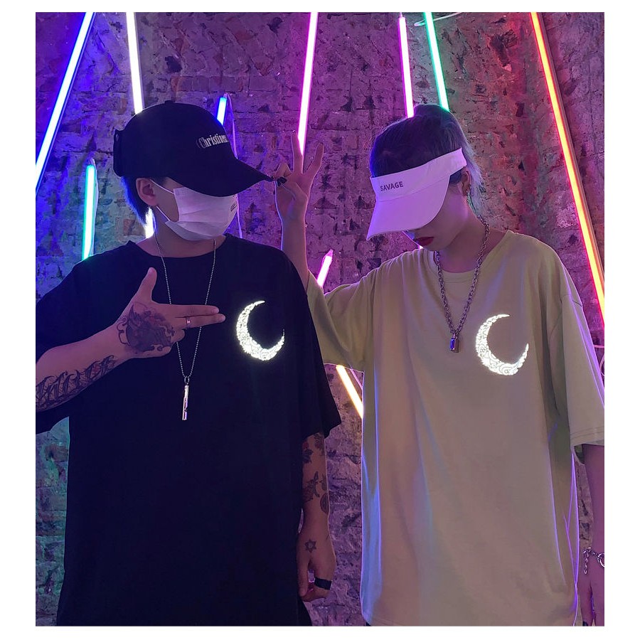 Áo thun Stee Phản Quang MOON PART 2 Họa tiết Unisex
