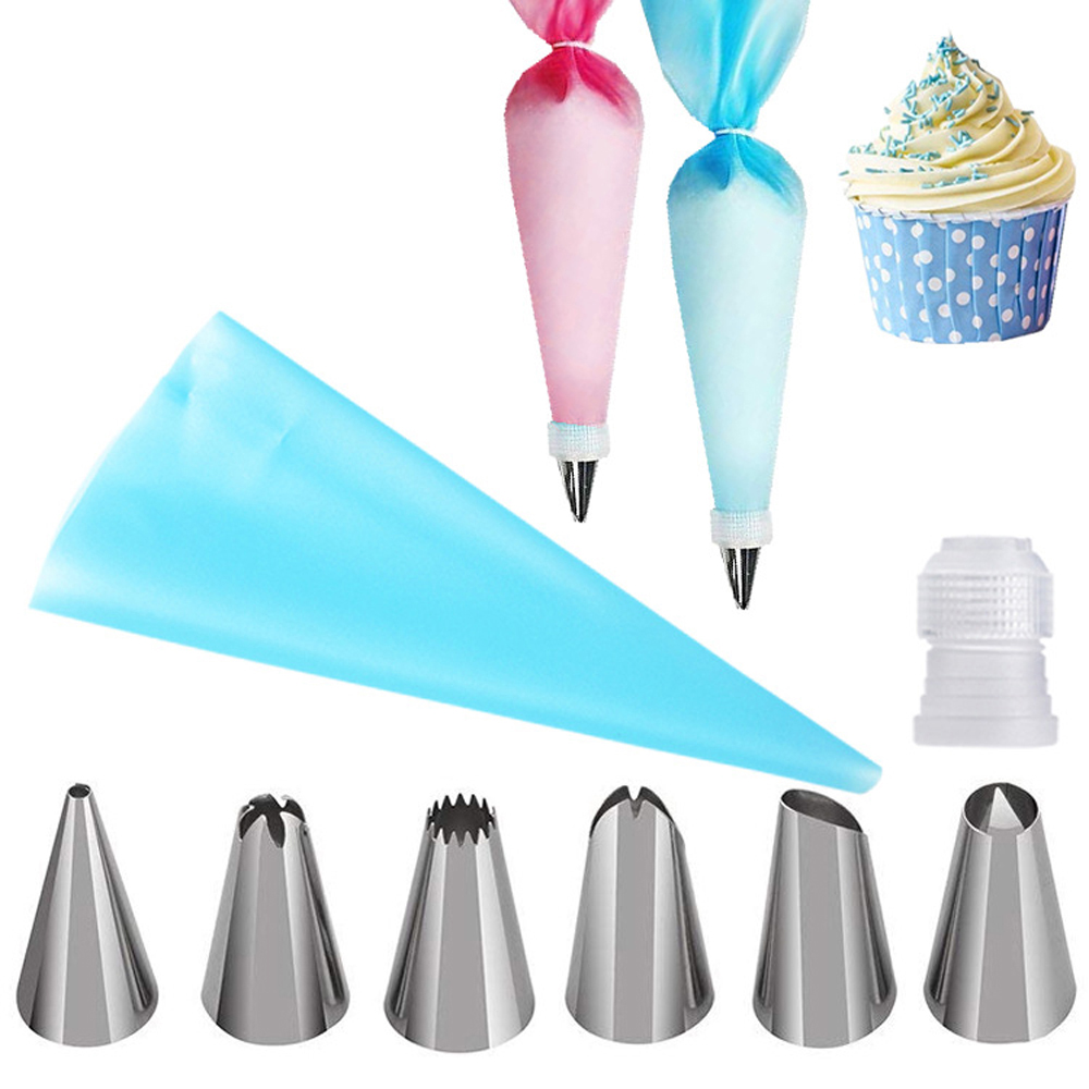 Set đui bắt bông kem thép không gỉ 8 món làm bánh tiện lợi