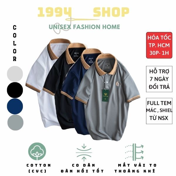 Áo Polo Nam, Áo polo nam Cao Cấp Trẻ Trung Chất vải Cotton da cá sấu thoáng khí thoải mái từ 1994-Shop