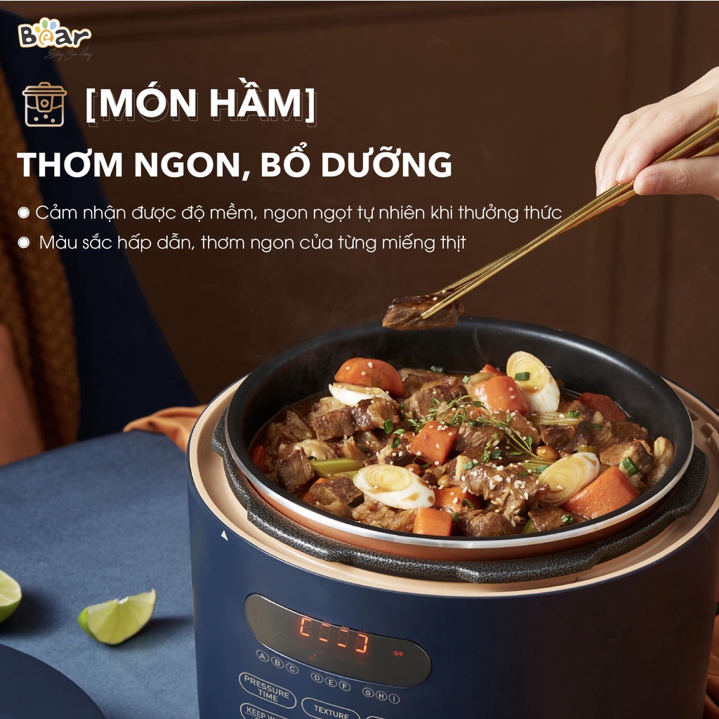 Nồi áp suất điện , nồi cơm, hầm cháo đa năng dung tích 5L Bear YLB-A50M1