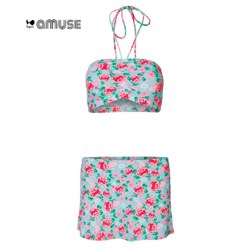 [ size M, L thương hiệu Lan hạnh] Đồ bơi bikini LAN HẠNH váy hoa hồng