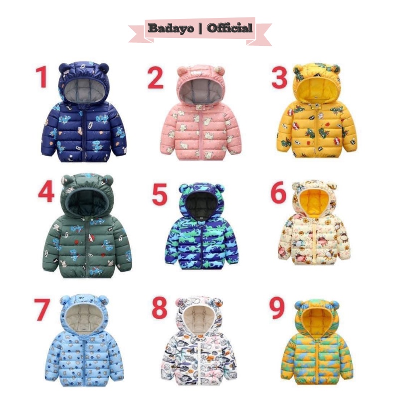 Áo phao cho bé trai gái tai gấu Quảng châu loại 1 cho trẻ 1-8 tuổi BADAYO 565555558555