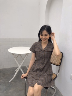 Đầm Karo Cổ Bẻ