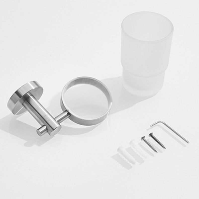 Giá Đỡ Cốc / Bàn Chải Đánh Răng / Cốc Súc Miệng Gắn Tường Màu Bạc